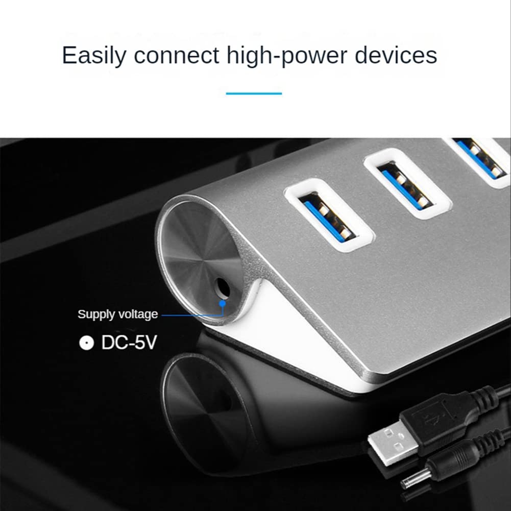 4-Port USB 3.0 Hub 5Gbps with Power Adapter - for Laptop & PC Accessories