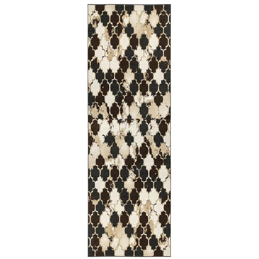 Stylish Makinley Geometric Trellis Lattice Indoor Area Rug - Non-Slip Soft Living Room Carpet for Bedroom, Dining Room & Home Decor