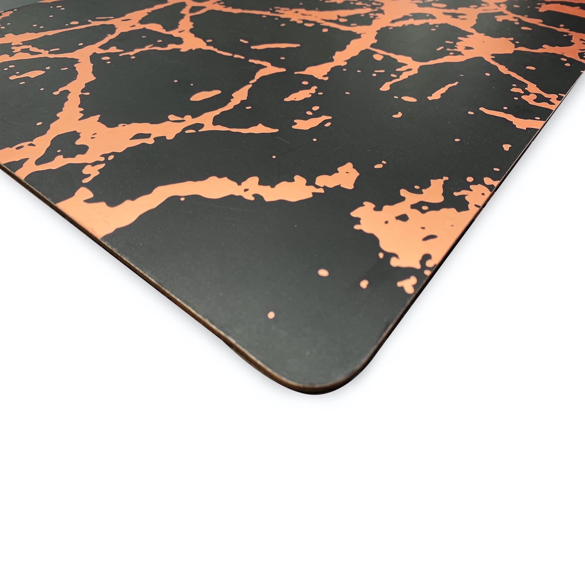 Elegant Black & Rose Gold Marble Cork Placemats Set of 2 - 15