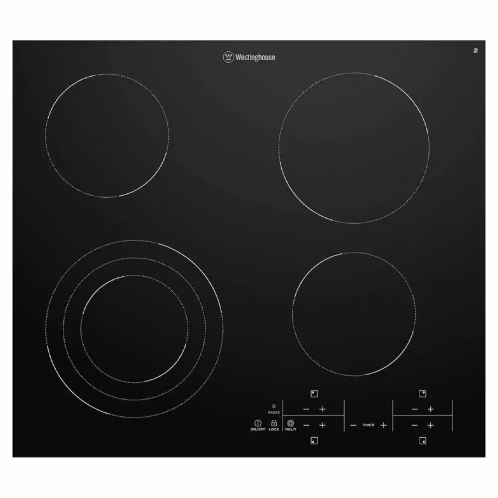 Westinghouse WHC643BC 30-Inch 4-Zone Ceramic Glass Cooktop - Electric Stove Top for Modern Kitchens, Perfect for Boiling, Frying & Simmering