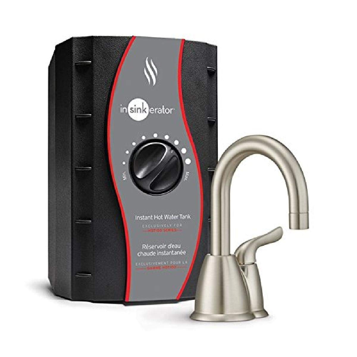 InSinkErator H-HOT150SN-SS Stainless Steel Instant Hot Water Dispenser System with Satin Nickel Finish - Perfect for Kitchen, Office & Coffee Stations