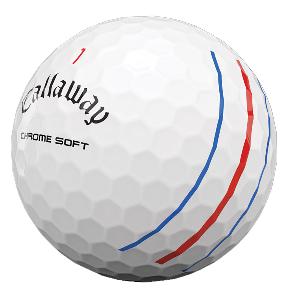 Callaway Chrome Soft Triple Track White Golf Balls - 12 Pack | High Performance Golf Balls for Accuracy & Distance | Perfect for Tournament Play & Practice Rounds