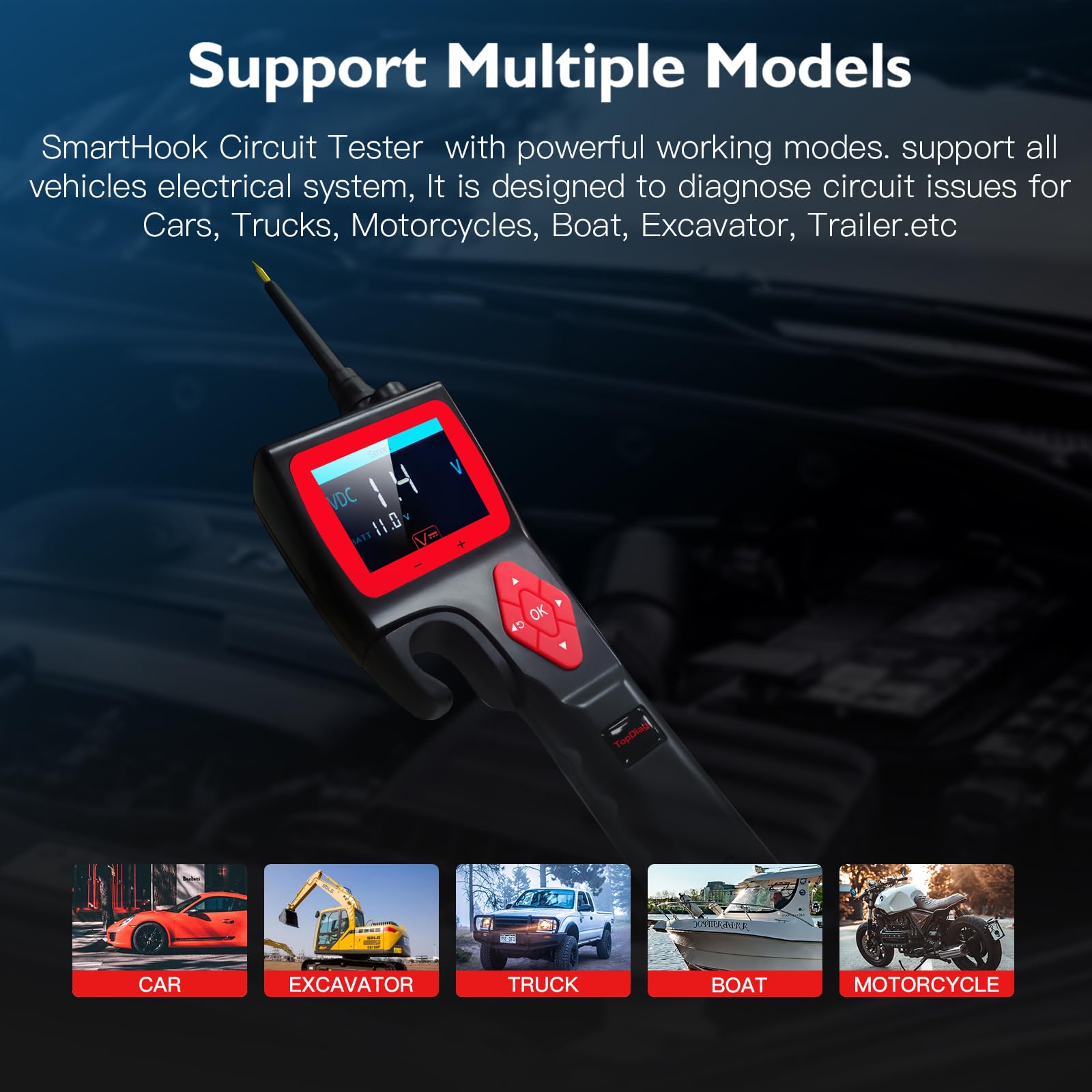 **P200 Power Circuit Probe Kit - Automotive Electrical Tester with 9-30V Range, Multimeter, Relay & Fuel Injector Test, Oscilloscope Mode (2024 Online Update) - Perfect for DIY Car Repairs & Professional Diagnostics**