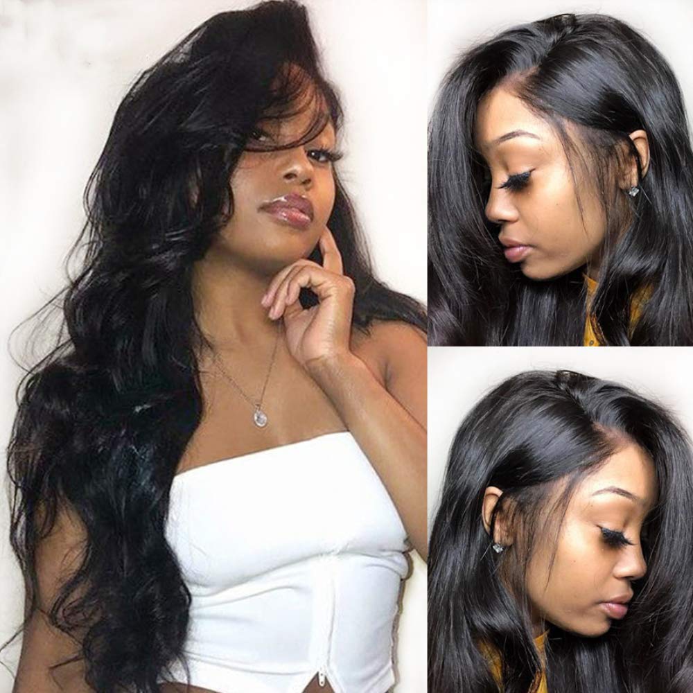360 Virgin Human Hair Lace Front Wigs for Women - Small Cap 1B Off Black Fake Scalp - Pre Plucked 12