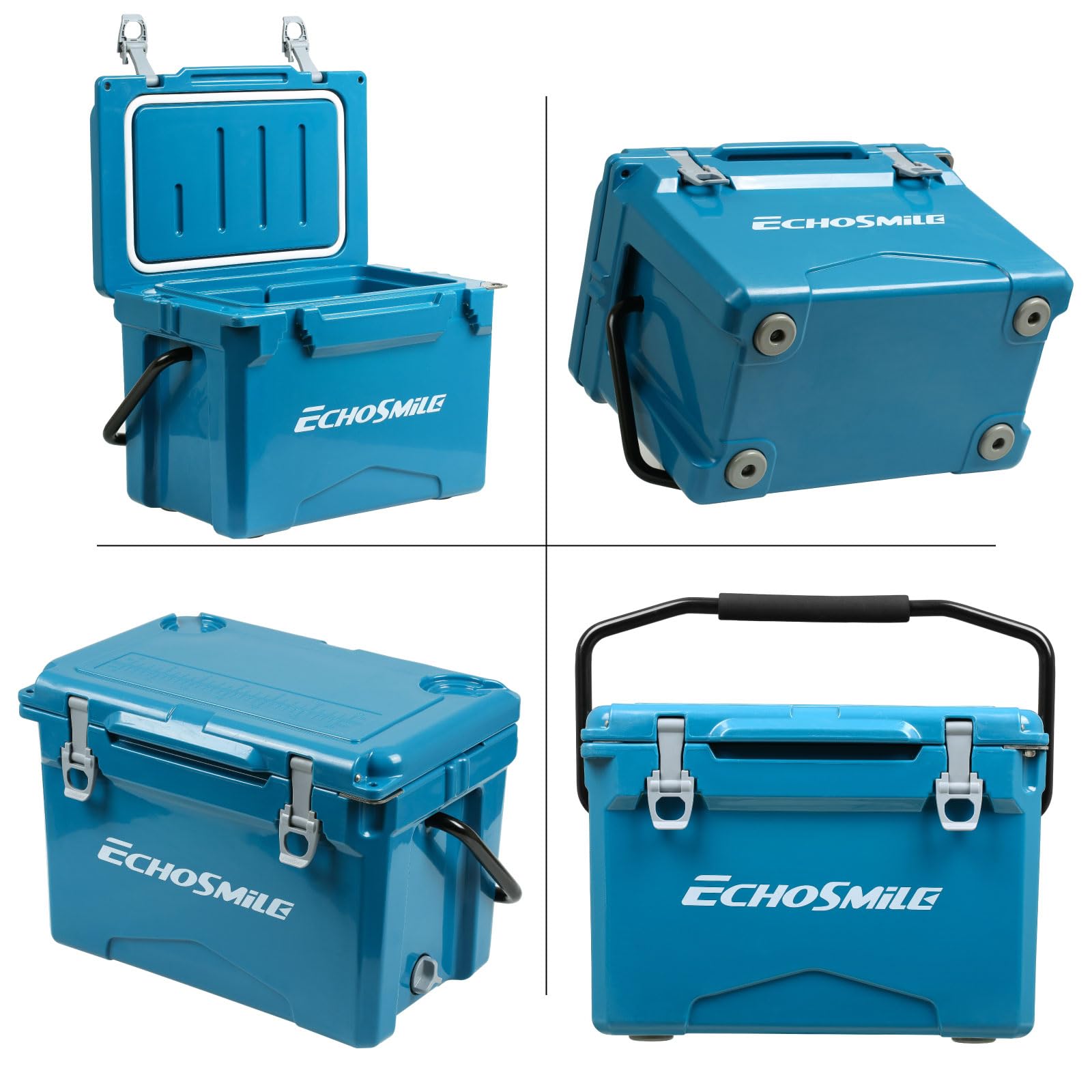 EchoSmile 25/30/35/40/60/75 Quart Rotomolded Cooler - Heavy Duty, Leak Proof, Extreme Durability for Camping, Fishing, Hunting & Outdoor Adventures