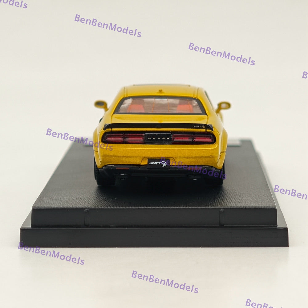 1:64 Scale SH Dodge SRT Hellcat Diecast Model Car with Opening Hood - Limited Edition Collectible Yellow Muscle Car for Display & Racing Enthusiasts