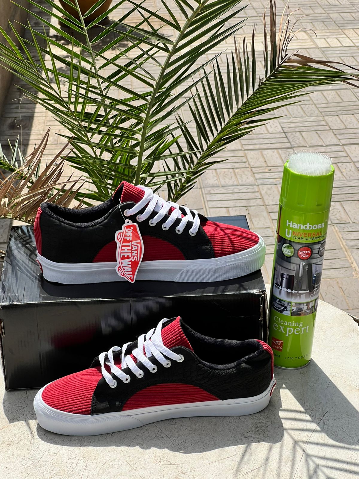 Vans Two Tone Red & Black Heritage Sneakers - Classic Skate Shoes for Men & Women | Casual Streetwear & Skateboarding | Perfect for Everyday Wear & Urban Fashion