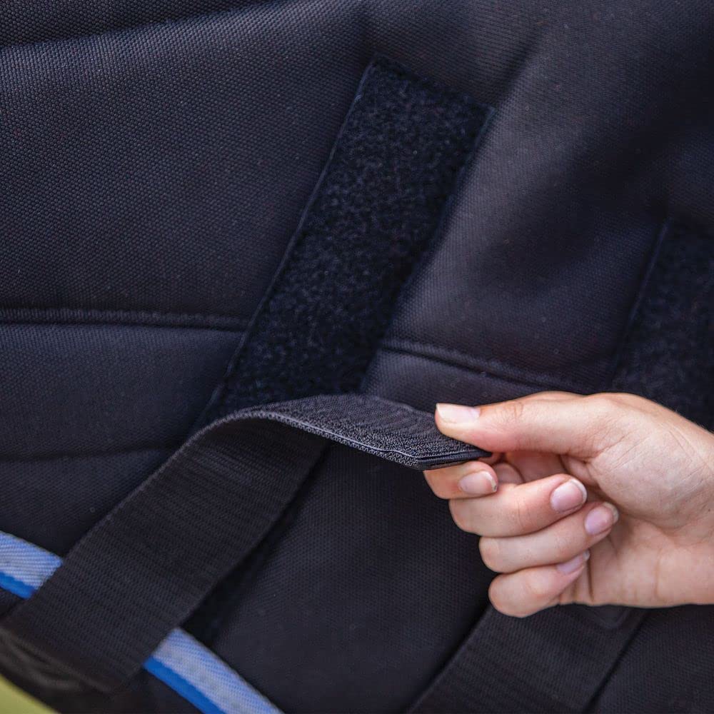 Tekno-Quilt Stable Horse Neck Cover - Premium Insulated Winter Horse Blanket Accessory | Adjusta Fit Tekno-Quilt Compatible | Secure Hook & Loop Fastening | Black Large Size | Ideal for Cold Weather Riding & Stable Use