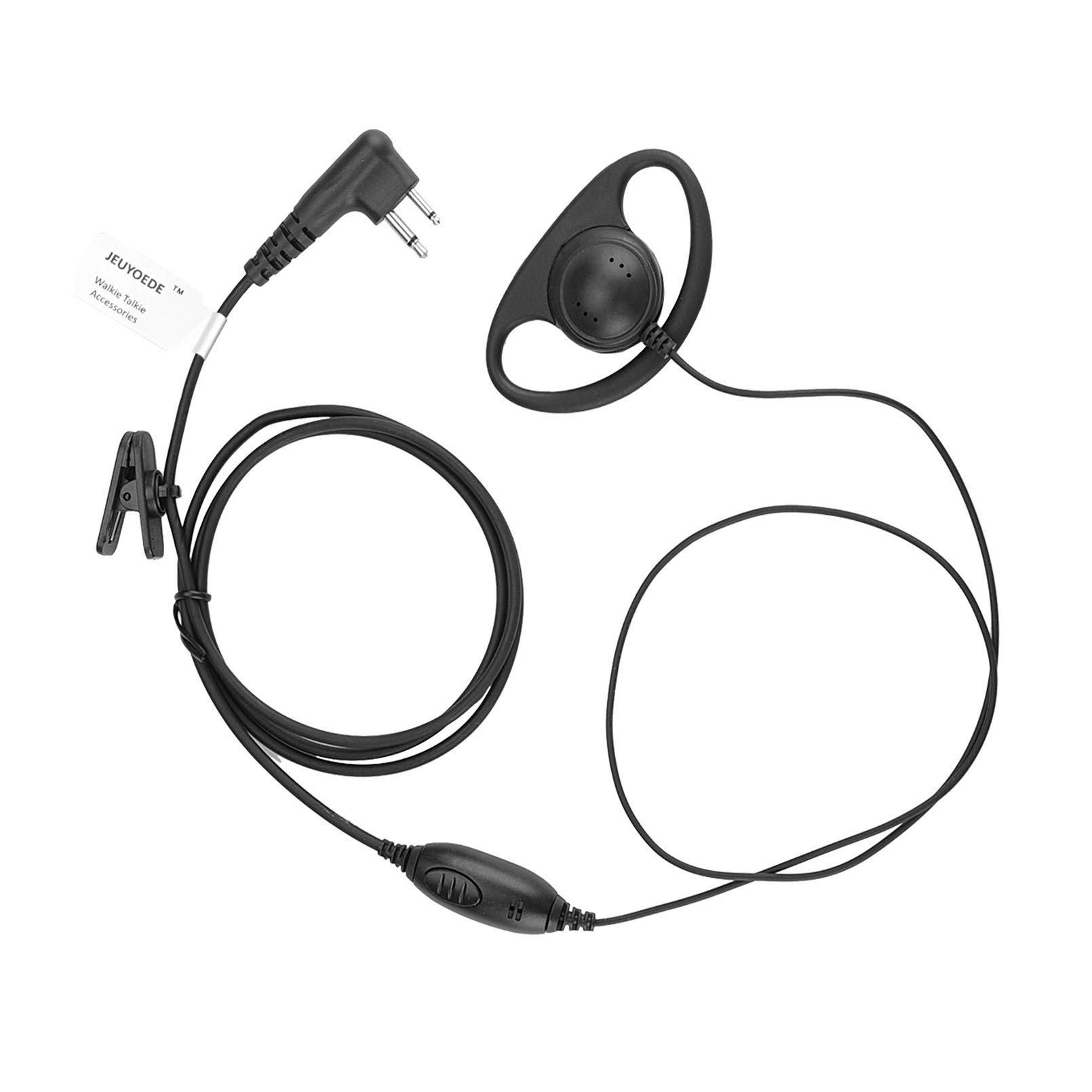 CLS1110 D-Shaped Surveillance Earpiece with Microphone - Compatible with Motorola Two-Way Radios (RMM2050, XU2600, CLS1410, CP200, GP300, PR400) - Ideal for Security, Event Staff & Professional Communication