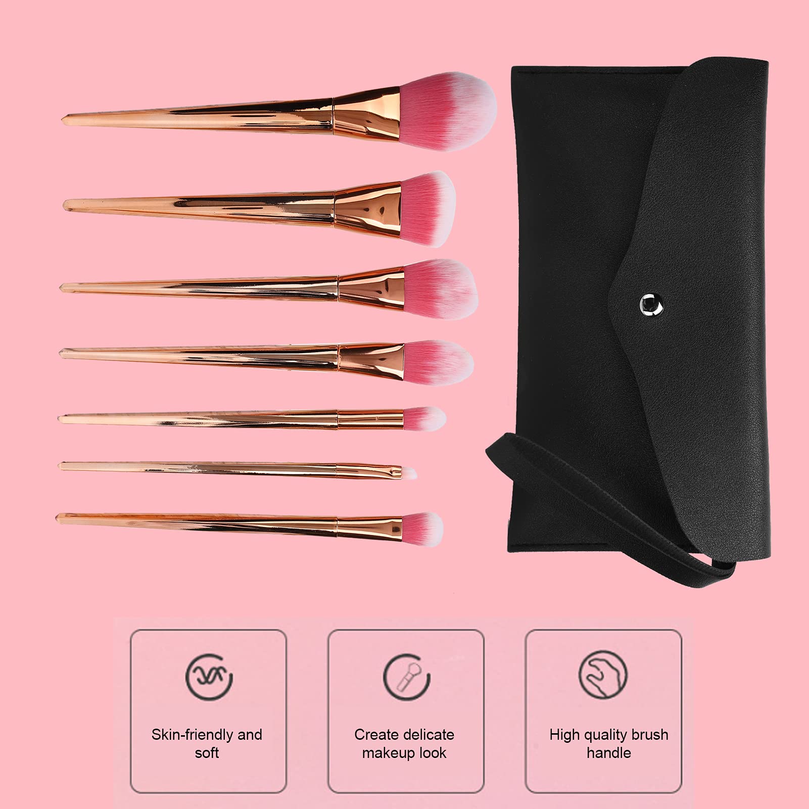 EXCLUZO Professional Loose Powder Makeup Brush - Soft & Durable Kabuki Brush for Mineral Foundation, Setting Powder & Blush - Perfect for Home & Salon Makeup Application