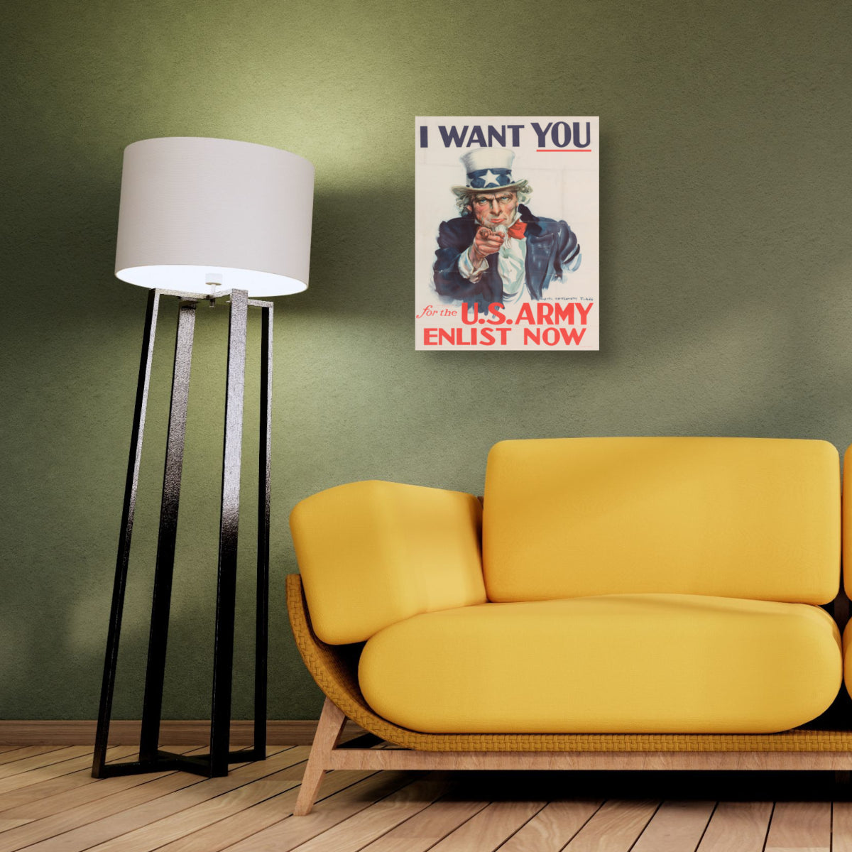 Uncle Sam 'I Want You' Patriotic Canvas Print - Vintage American Wall Art for Home, Office & Military Decor