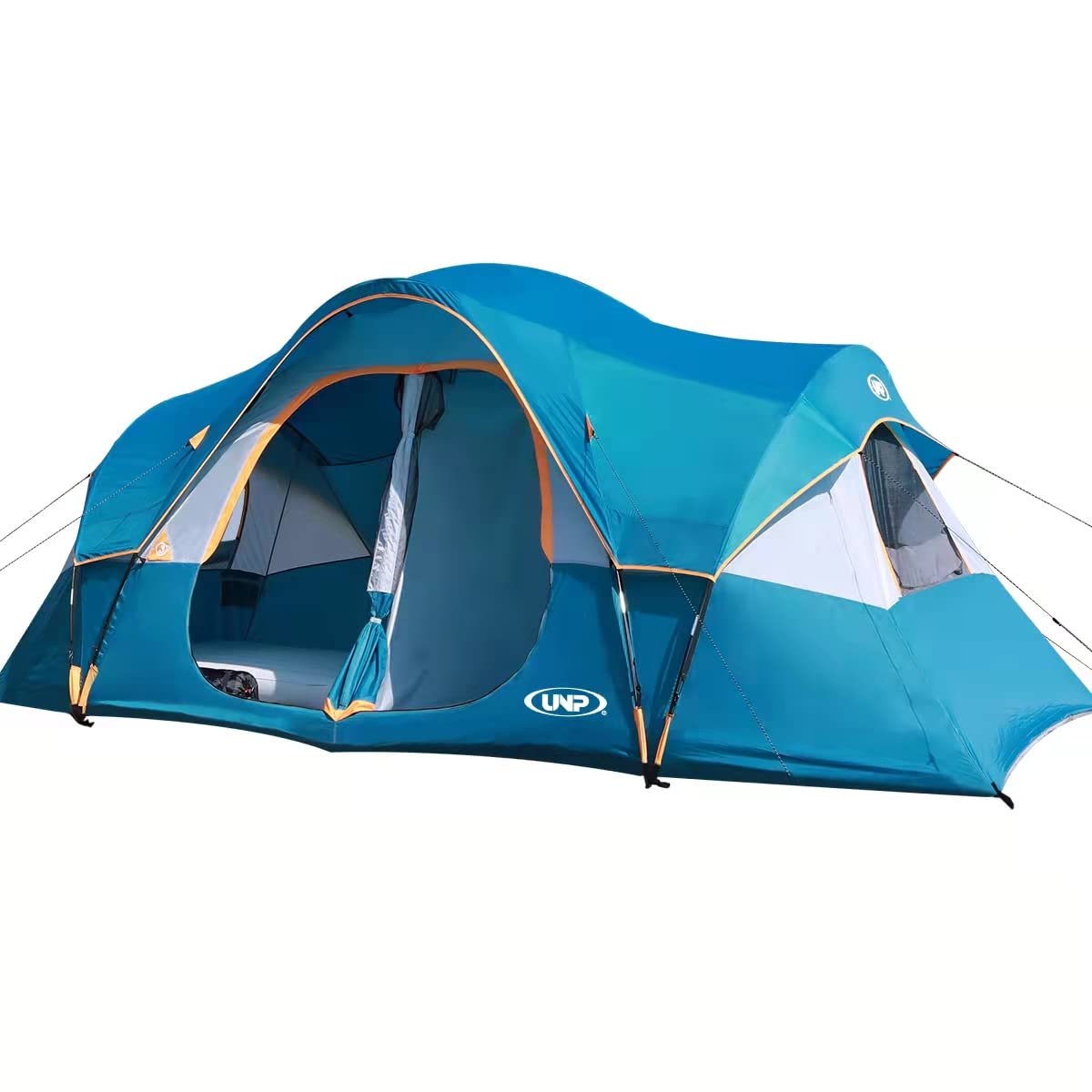 UNP 10-Person Family Camping Tent - Large Easy Setup 2-Room Shelter with 5 Mesh Windows, Waterproof & Weather Resistant (18'x9'x78