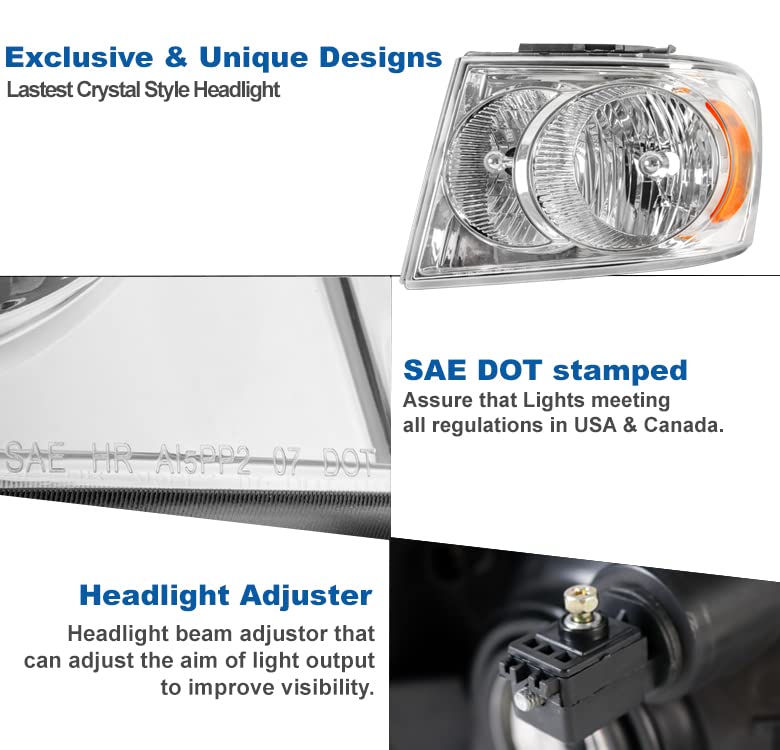 2007-2009 Dodge Durango Replacement Chrome Headlights with 6.25