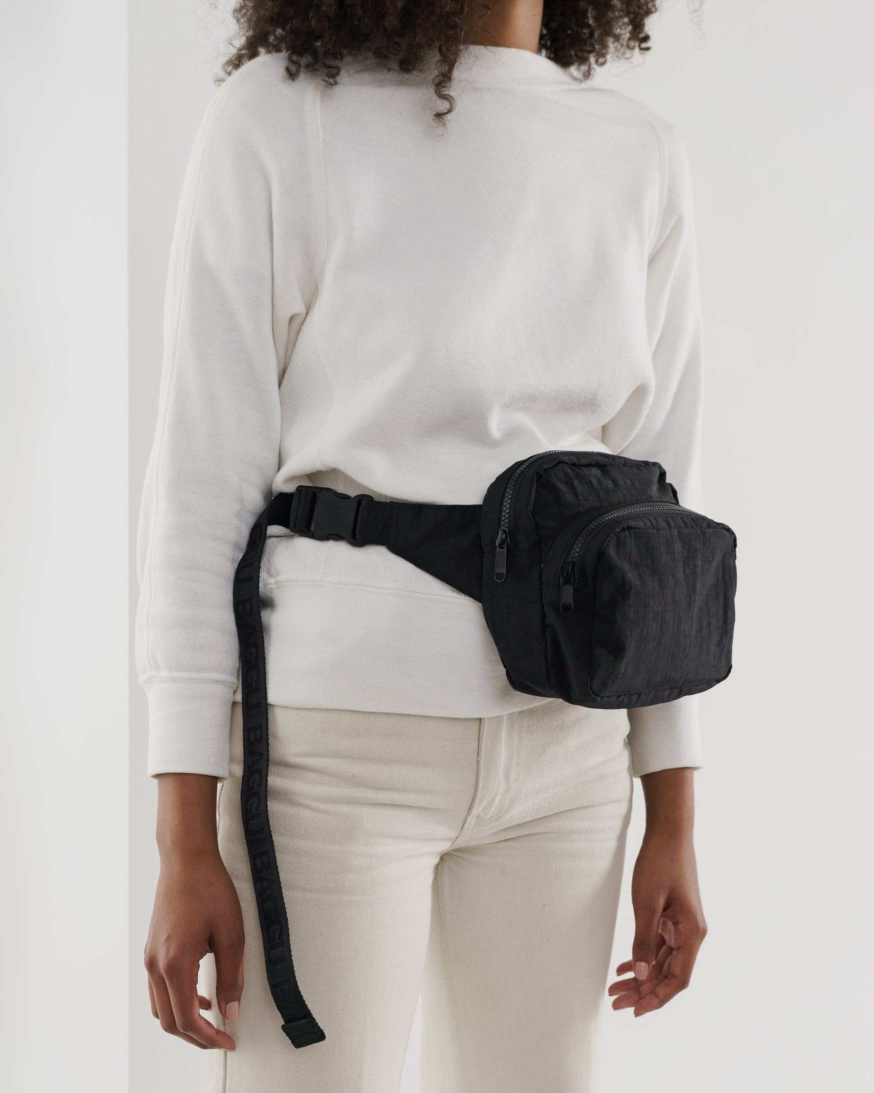 Baggu Fanny Pack Black - Adjustable Waist Pack for Travel, Hiking & Everyday Use | Water-Resistant & Lightweight