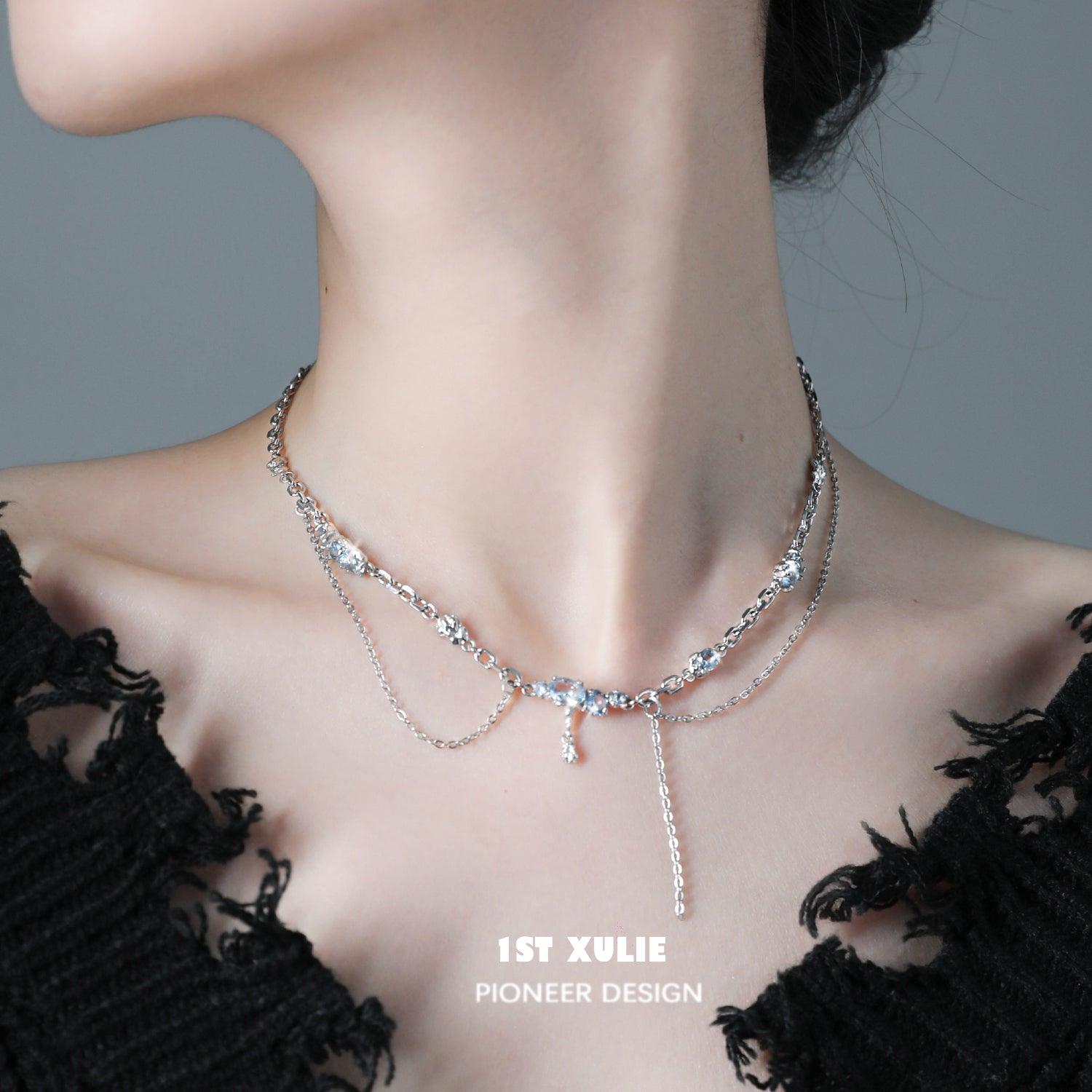 18k Platinum Plated Zirconia Necklace for Women - Elegant Cubic Zirconia Pendant Jewelry Gift for Anniversary, Valentine's Day & Special Occasions