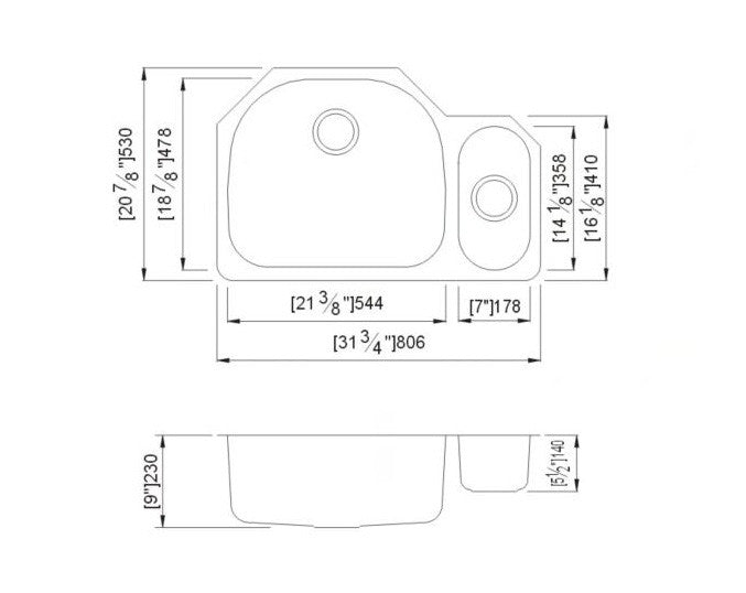 Premium 16 Gauge Stainless Steel Kitchen Sink 903L - 33