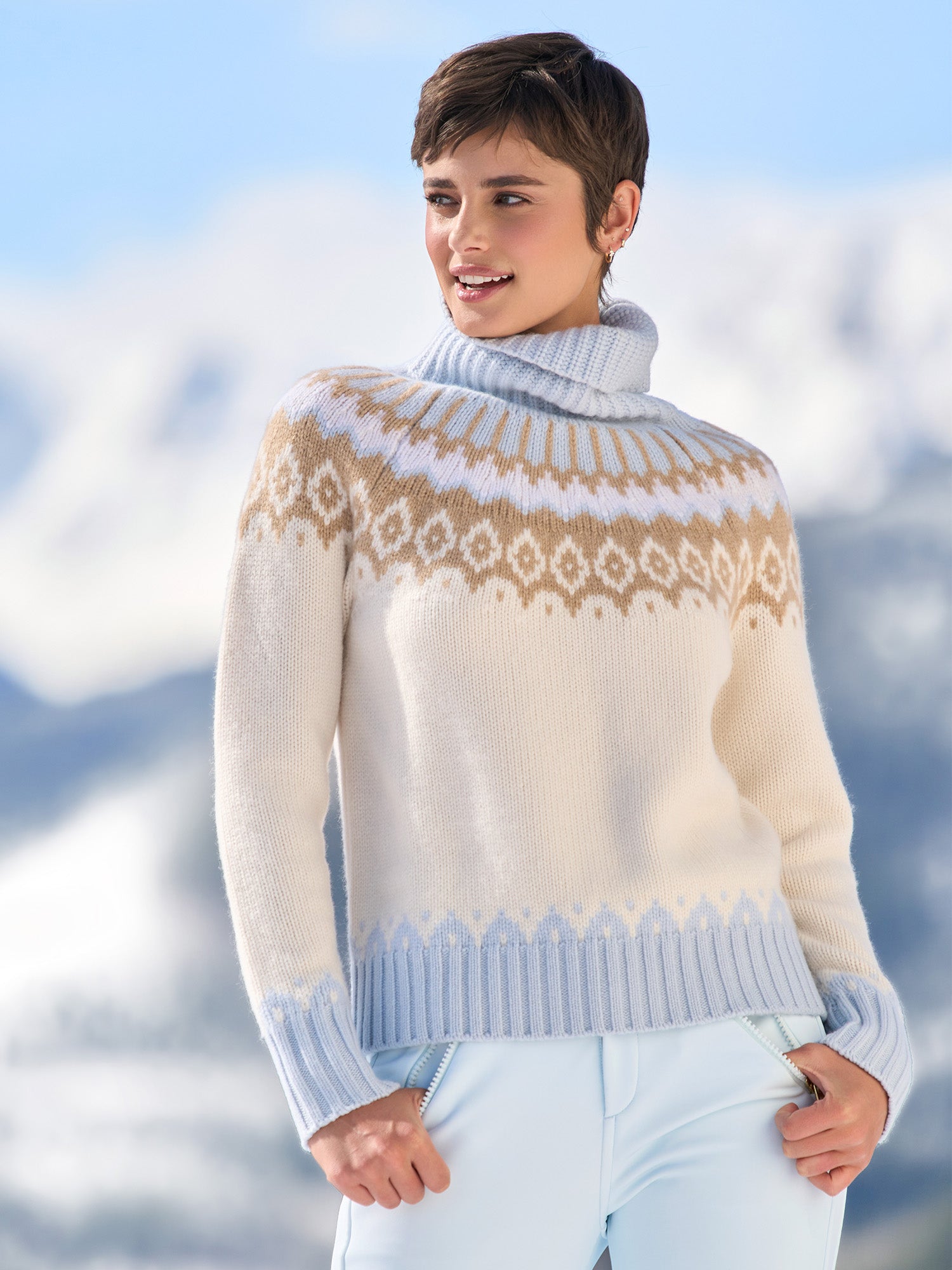 Premium Ingrid Nordic Cashmere Ski Sweater - Soft & Warm Winter Pullover for Women - Perfect for Skiing, Snowboarding & Cozy Winter Outfits