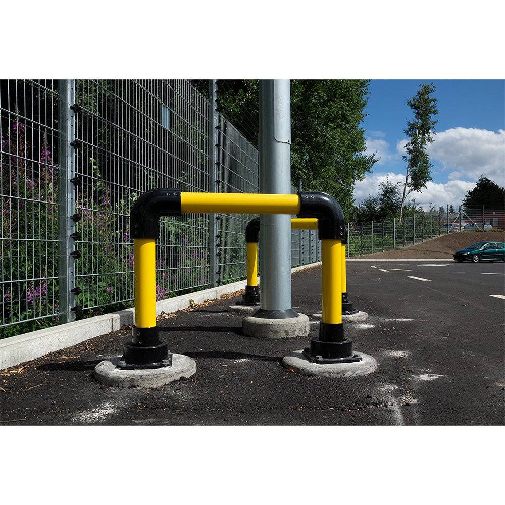 IronFlex 4-Pack Horse Shoe Bollards - Heavy Duty Steel Parking Posts for Driveways, Barns & Farms - Perfect for Securing Vehicles, Livestock & Property Boundaries
