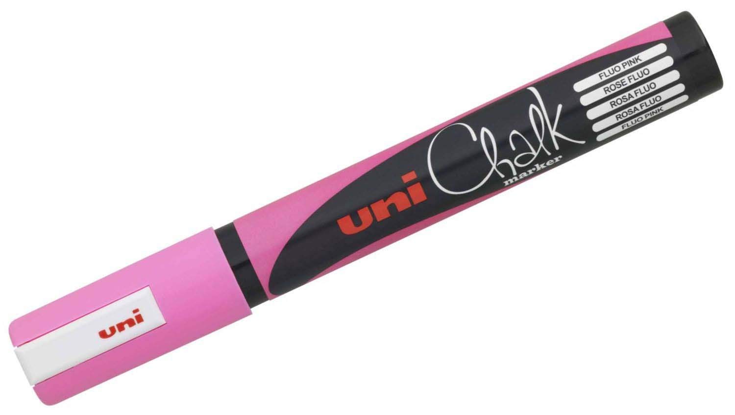 uni-ball 186228 Window & Chalk Marker - 1.8-2.5mm Bullet Tip Pink Chalk Pen - Pack of 1 - Perfect for Glass Writing, Menu Boards & DIY Crafts