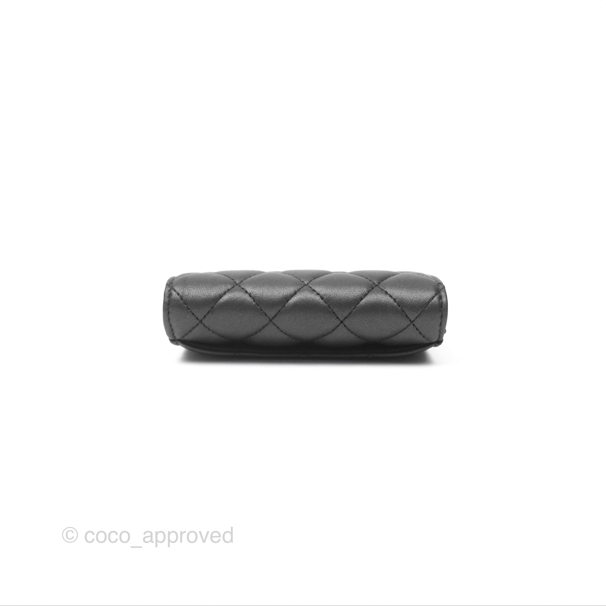 Chanel Classic Flap Card Holder - Quilted Iridescent So Black Leather Wallet for Women | Luxury Credit Card Case for Everyday Use & Special Occasions