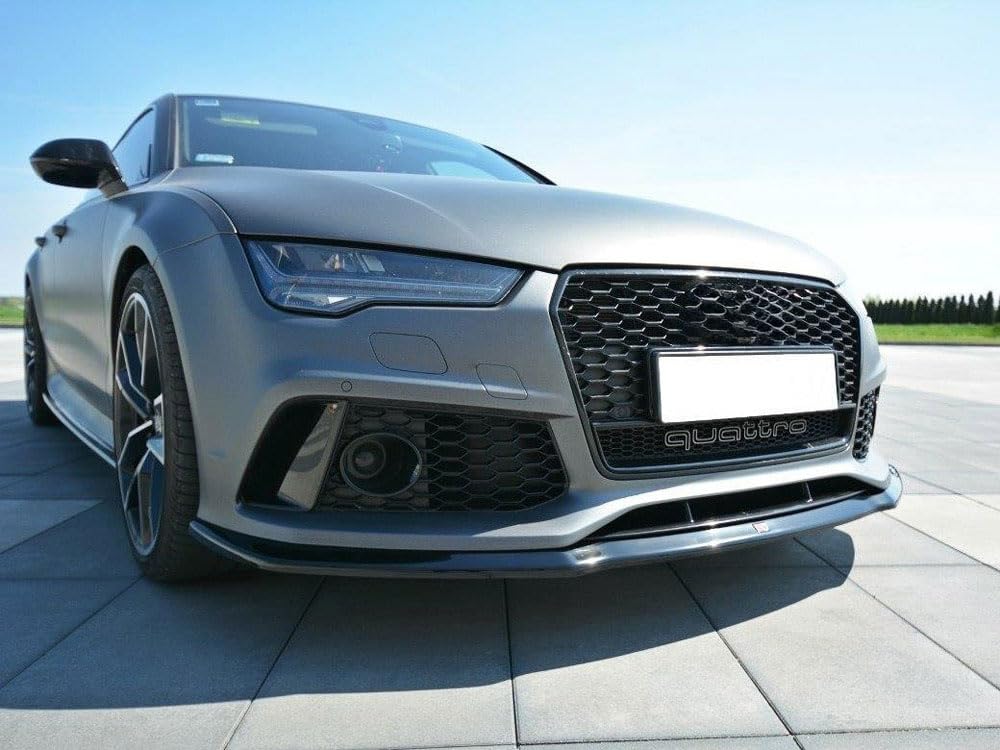 Maxton Design Front Bumper Lip Spoiler for Audi RS7 (2014-2017) - Carbon Fiber Style Splitter - Aggressive Look & Improved Aerodynamics - Perfect for Car Enthusiasts & Street Racing