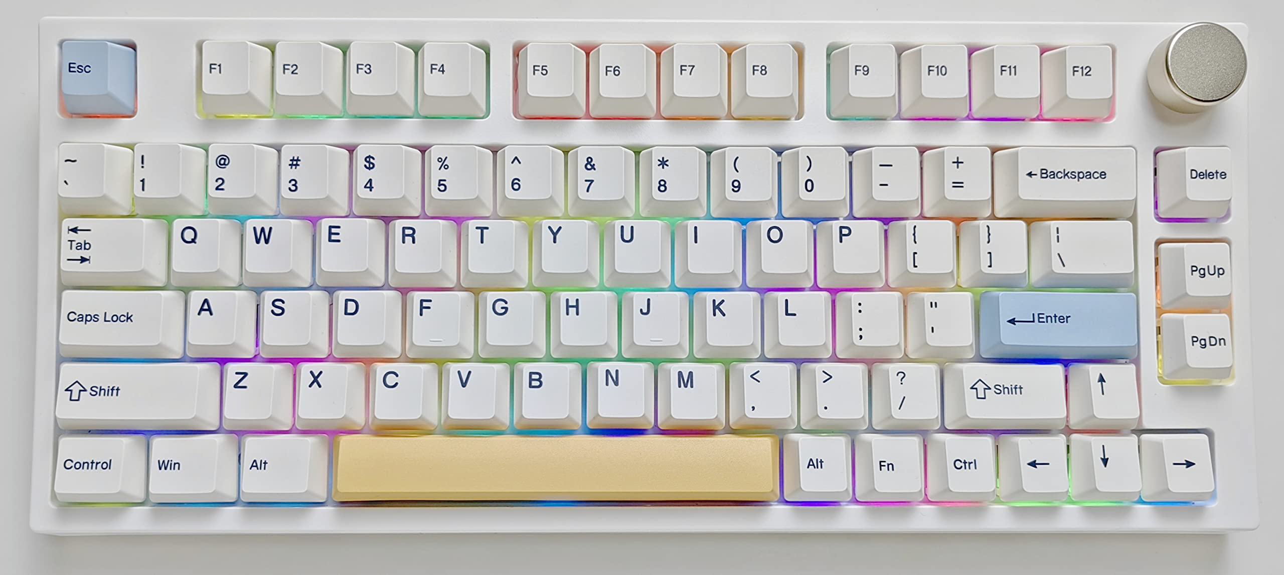 Keydous NJ80-AP Wireless Mechanical Keyboard - Bluetooth/2.4G/Wired, RGB, Hot Swappable for Gaming & Office