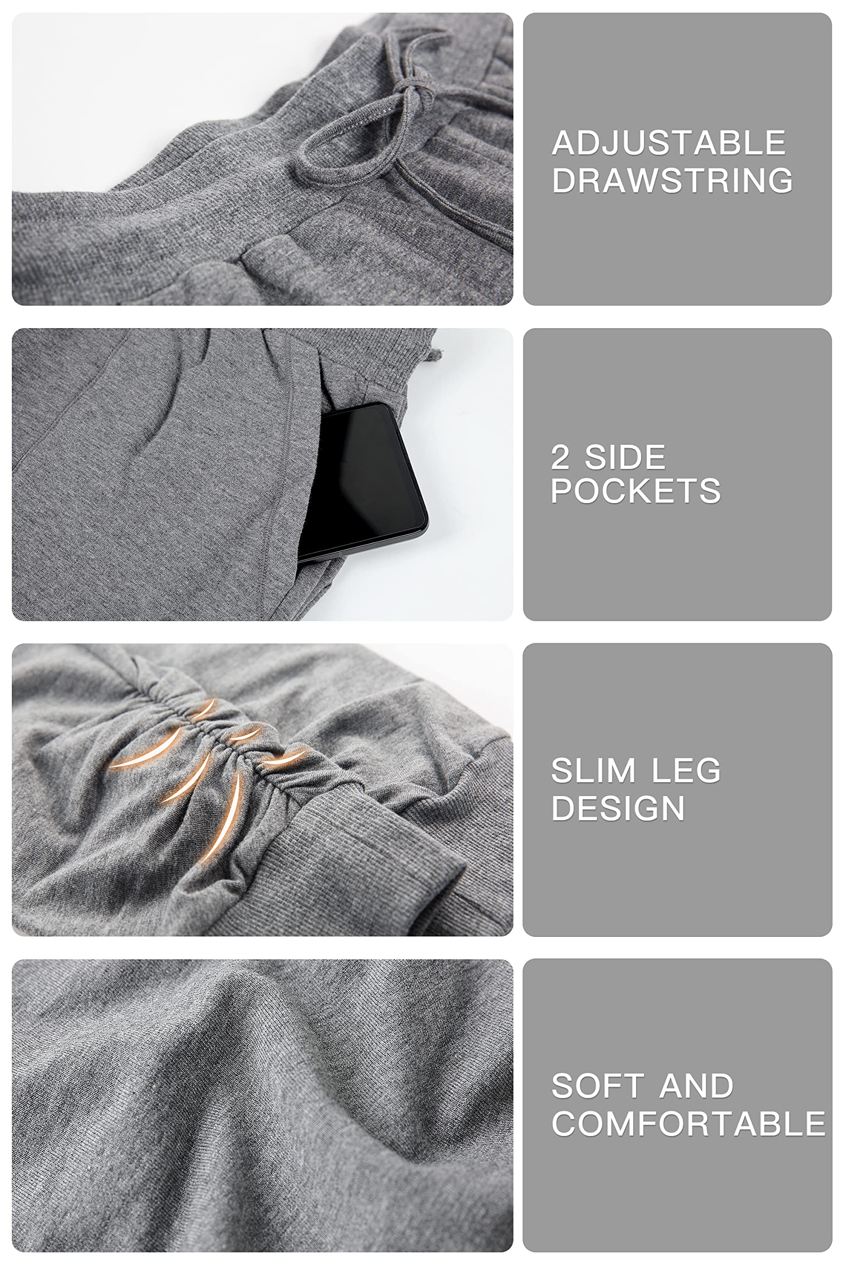 Super Soft Women's Jogger Pants with Pockets - Mid-Rise Slim Fit Yoga Pants for Running, Workout & Lounge Wear