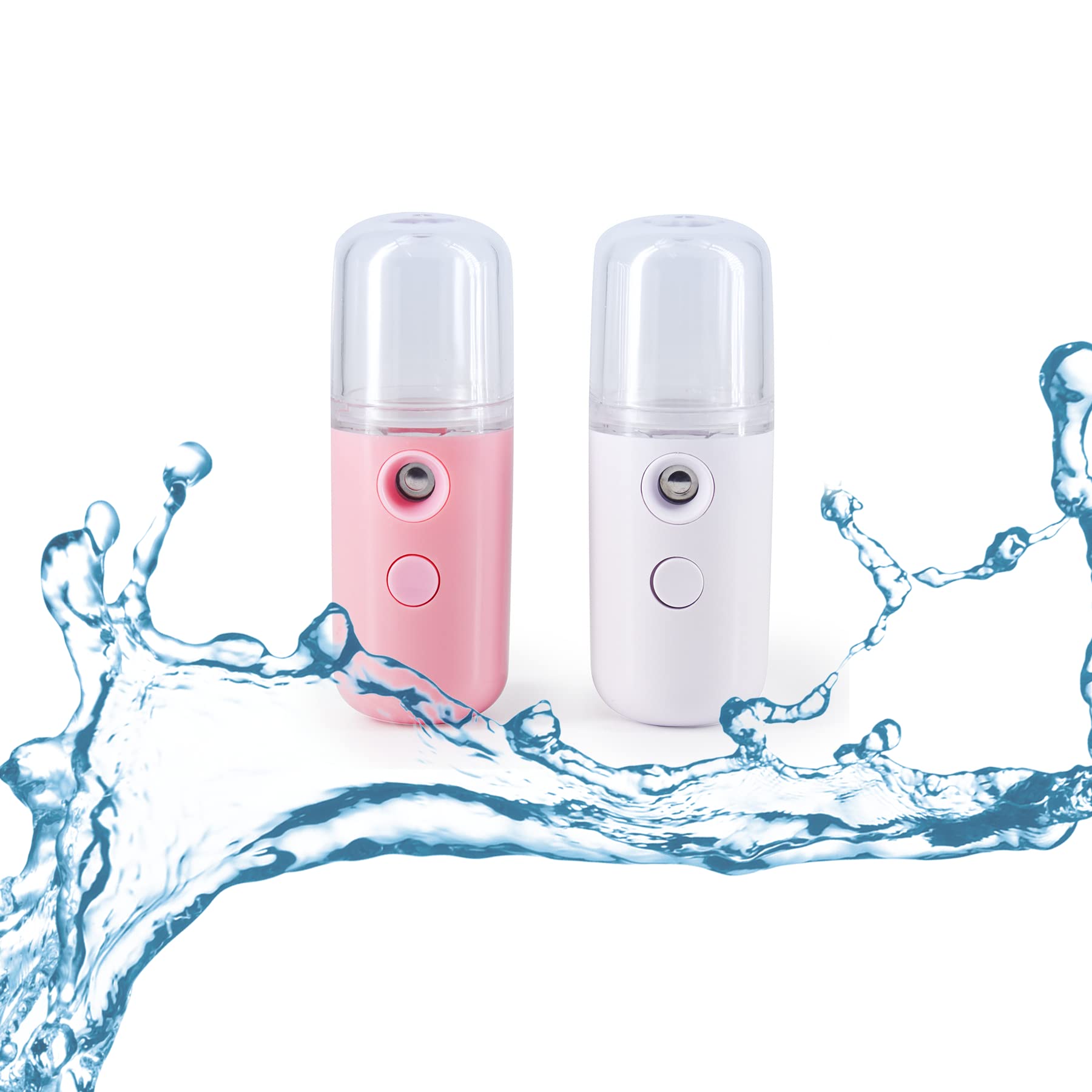 USB Rechargeable Nano Facial Mister Sprayer - Portable Face Steamer for Skincare, Makeup & Eyelash Extensions | Hydrating Mist for Face & Body | Perfect for Home Spa, Travel & Salon Use (Pink/White)