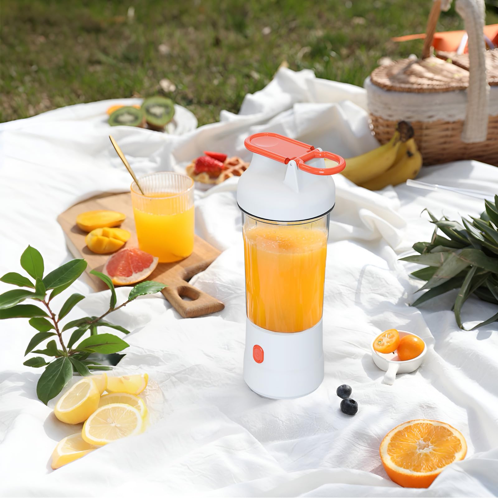 Portable Blender for Smoothies and Shakes - 25oz USB C Rechargeable Personal Blender with 6 Blades, Cordless Travel Blender for Home, Office, Gym & Camping - Perfect for Fresh Juice, Protein Shakes & Healthy Snacks (White)