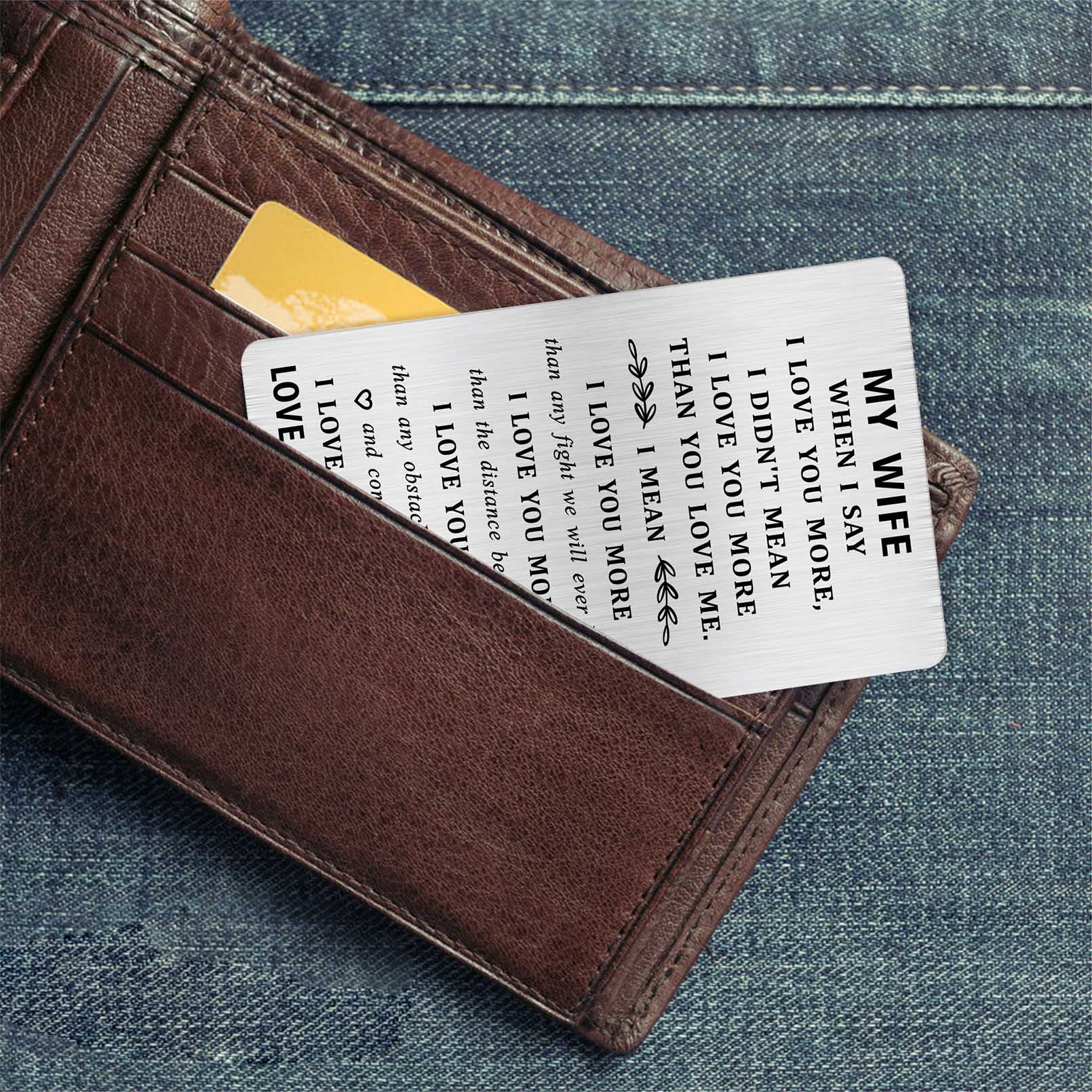 TGCNQ Love Wallet Card - Wife Gift for Birthday & Mother's Day - Romantic Keepsake for Her
