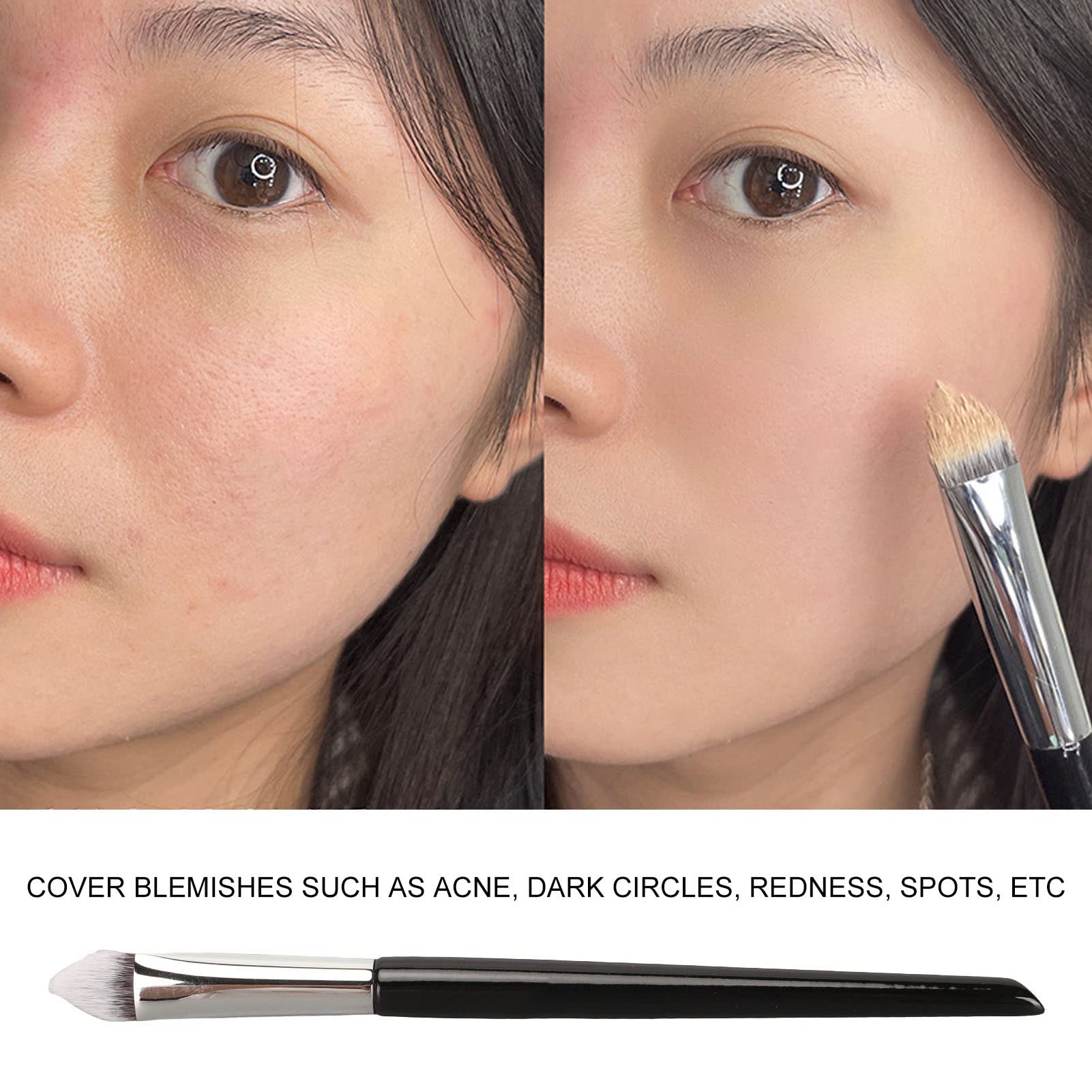 Professional Angled Concealer Brush for Under Eye & Highlighting - Soft Triangular Head Makeup Brush for Seamless Concealer Application - Perfect for Women's Daily Makeup & Contouring