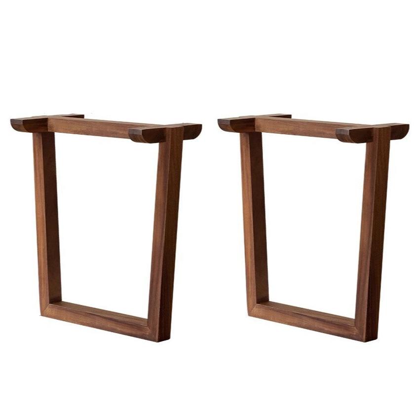 Premium Black Walnut & Ash Solid Wood Table Legs with Metal & Acrylic Accents - Sturdy Modern Furniture Legs for Dining Tables, Desks, and DIY Projects