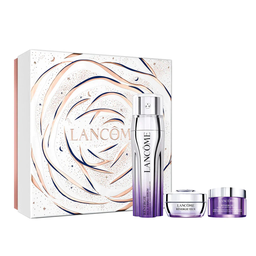 Lancome Renergie HCF Triple Serum Anti-Aging Skincare Set - 3-in-1 Wrinkle Reduction & Firming Treatment for Face & Neck - Perfect for Nighttime Routine & Dry Skin Care