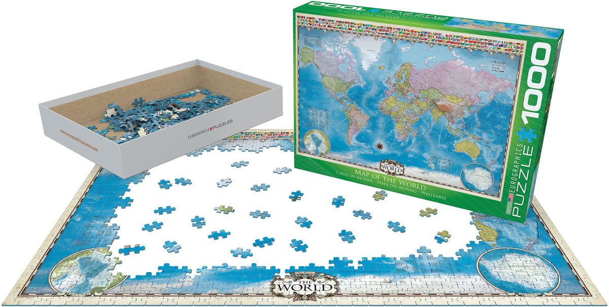 Eurographics 1000-Piece World Map Jigsaw Puzzle for Adults - Educational Geography Puzzle for Home Decor, Classroom Learning & Family Game Night