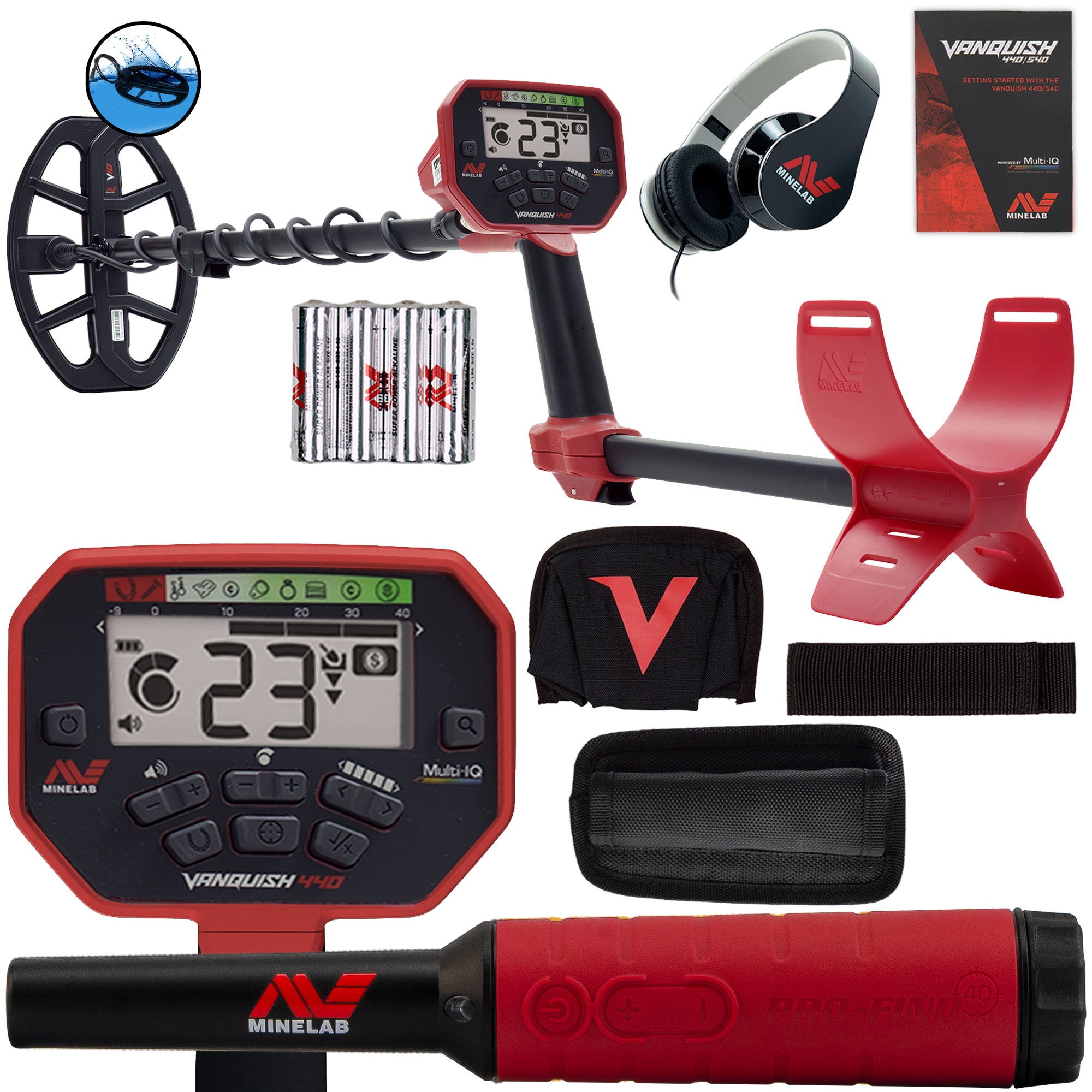 Minelab VANQUISH 440 Metal Detector with Pro Find 40 Pinpointer - Waterproof Metal Detecting Kit for Treasure Hunting, Beach & Gold Prospecting - Perfect for Beginners & Outdoor Adventures