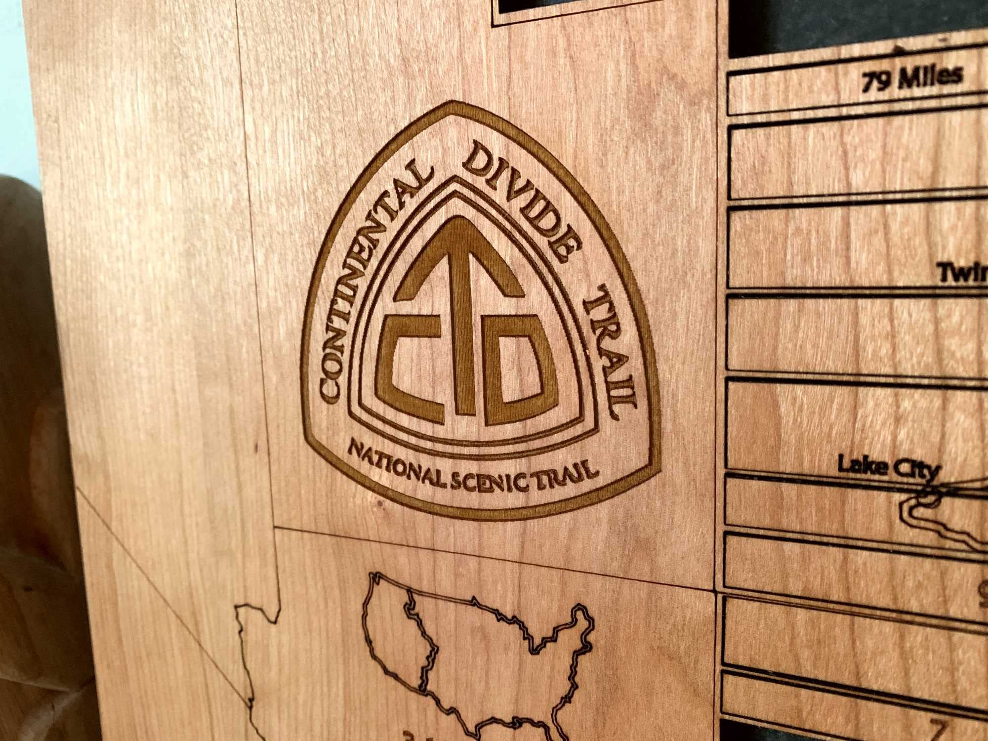 CDT Section Hiker Continental Divide Trail Wooden Map Sign - White Oak Thru Hiking Board for Trail Tracking | Perfect for Hiking Enthusiasts, Backpacking Decor & Adventure Gifts