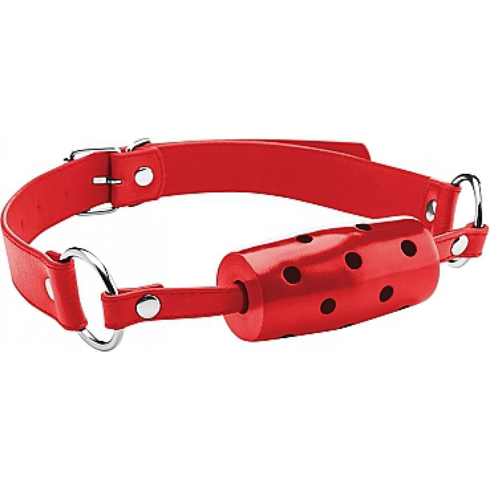 Premium Red Cylinder Gag for BDSM - Comfortable & Adjustable Adult Toy for Role Play, Bondage, and Sensory Play - Perfect for Couples & Beginners
