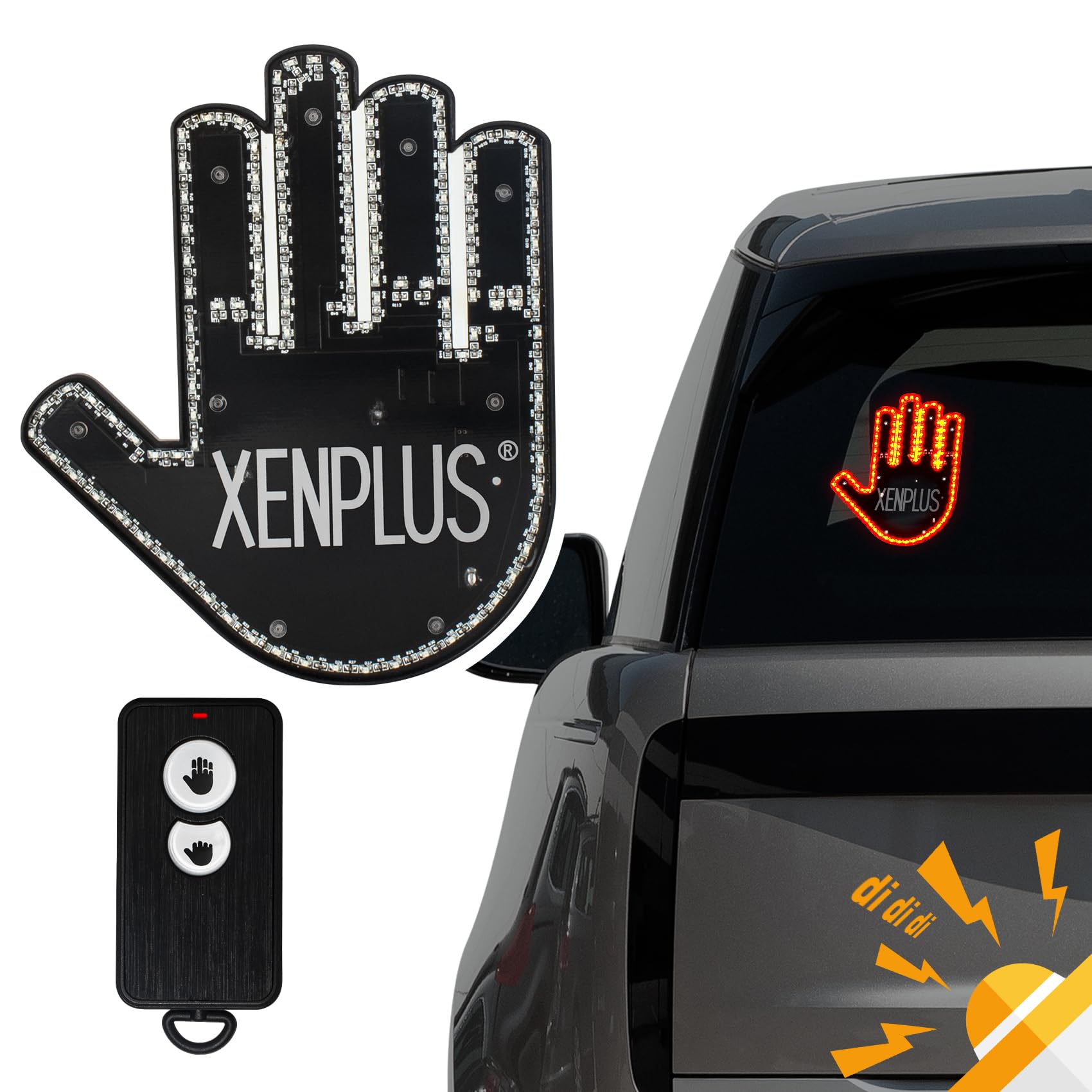 Car Finger Light with Remote - Fun & Interactive LED Hand Gesture Light for Drivers - Best Gift for Car & Truck Accessories - Use for Road Rage Signs, Funny Back Window Decor & Nighttime Safety Signals