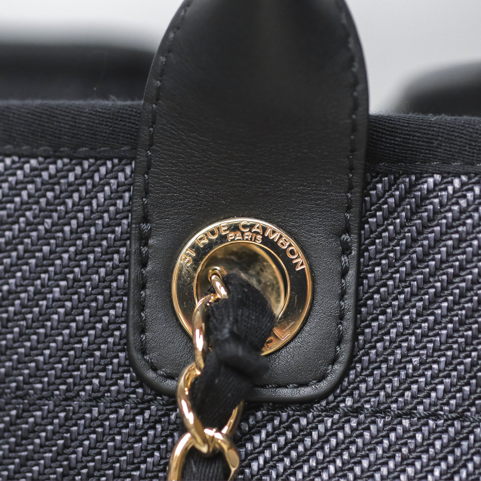 Chanel Canvas Deauville Large Tote Bag in Navy with Gold Hardware - Luxury Designer Handbag for Women, Perfect for Travel, Work & Everyday Use