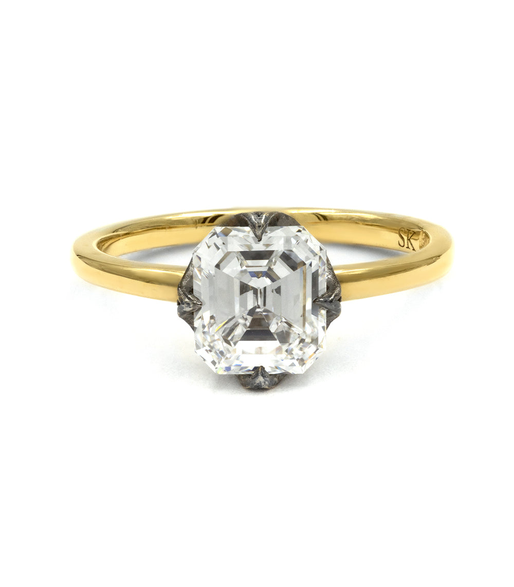 1.72Ct Emerald Cut Diamond Engagement Ring for Women - Unique Spiky Crown Design, Vintage Style Wedding Band - Perfect for Proposals, Anniversaries & Special Occasions