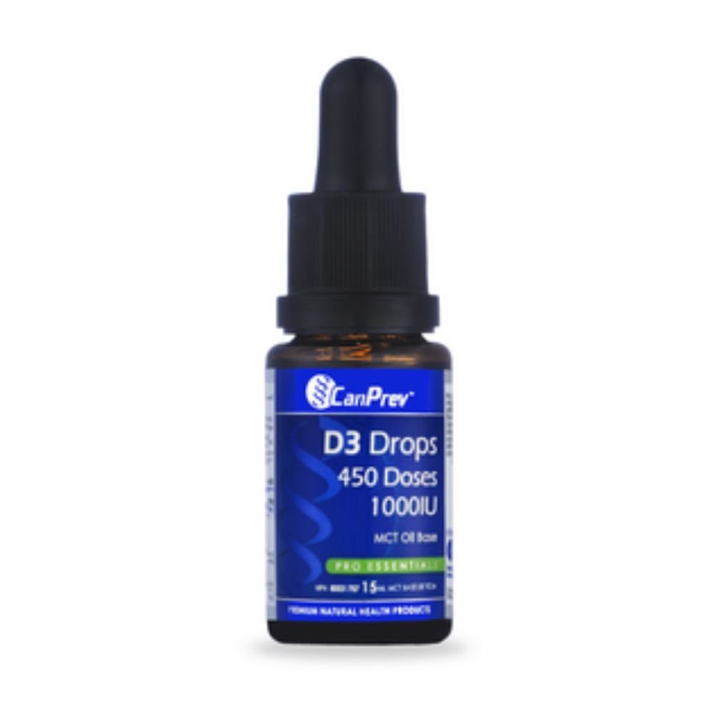 Canprev Vitamin D3 Drops 1000 IU - 15ml Liquid Supplement for Immune Support & Bone Health - Ideal for Adults & Kids