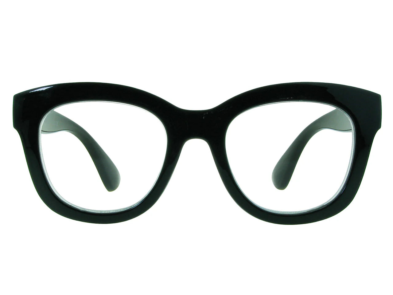 Premium Shiny Black Reading Glasses for Women & Men - Comfortable Lightweight Readers for Reading, Working & Computer Use