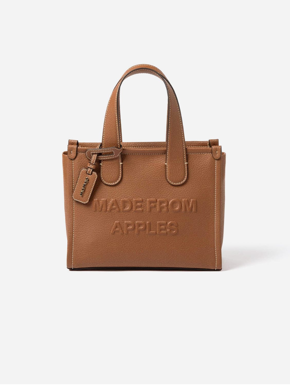 Alma M Vegan Leather Tote Bag for Women | Apple Leather Handbag in Cognac | Stylish & Eco-Friendly Work Bag, Travel, Shopping, Everyday Use