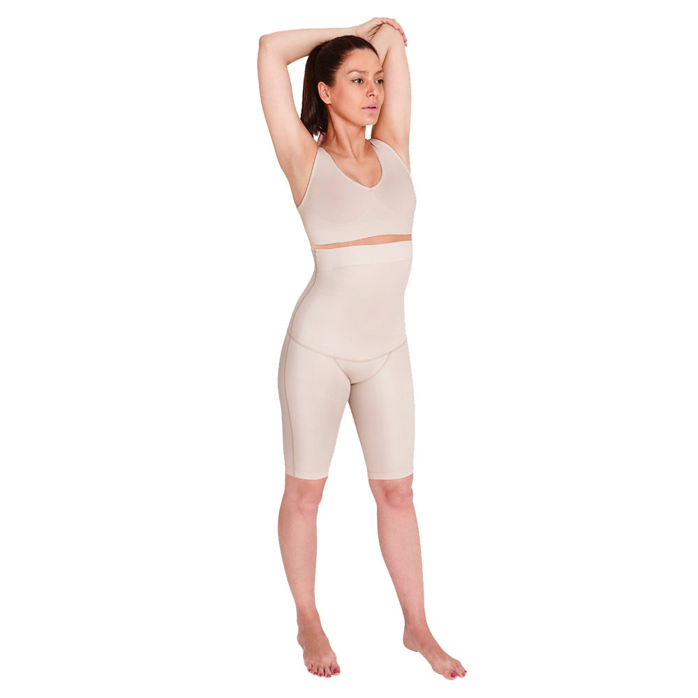 SRC Recovery Shorts for Women - Compression Shorts for Post-Workout Muscle Recovery, Champagne Color - Perfect for Yoga, Running & Gym Workouts