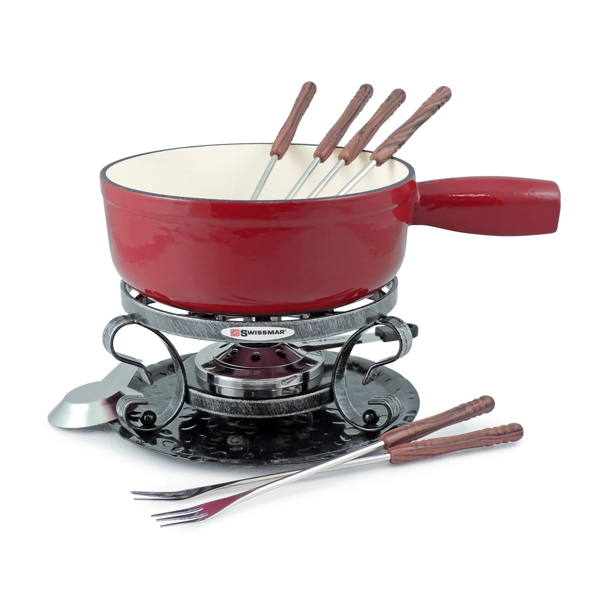 Premium Swissmar Fondue Pots Set - 6-Piece Stainless Steel Electric Cheese & Chocolate Fondue Maker - Perfect for Parties, Romantic Dinners & Family Gatherings