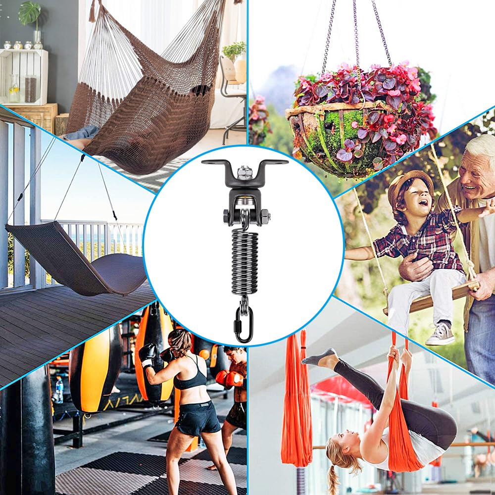 Heavy Duty Boxing Bag Hanger with Spring - 360° Swivel Mount for Punching Bags, Easy Installation | Perfect for Home Gyms, Boxing Training & Martial Arts Practice
