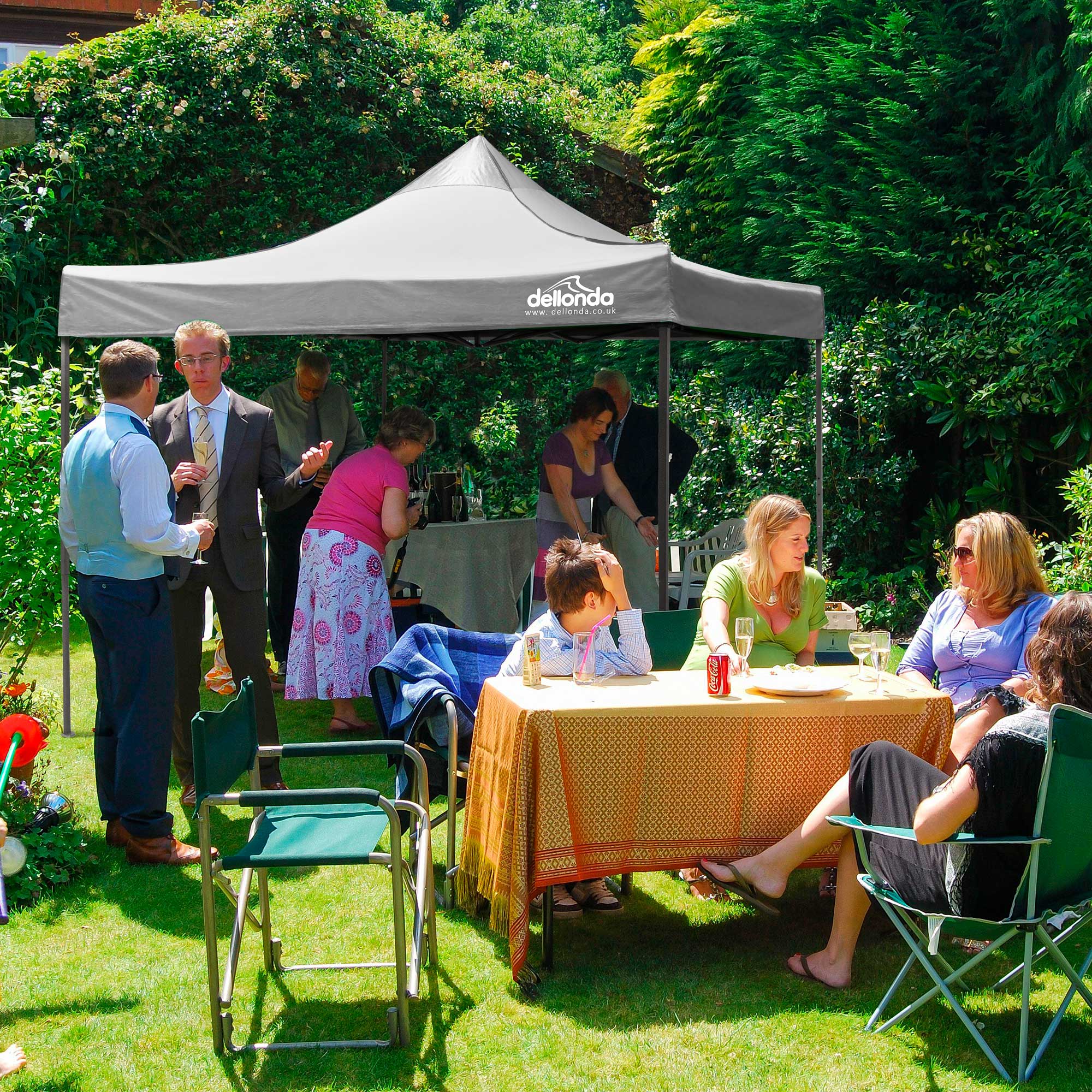 Premium 3x3m Pop Up Gazebo with Water Resistant Canopy - Includes Carry Bag, Stakes & Weight Bags (Grey, DG133) - Perfect for Backyard BBQs, Camping Trips & Outdoor Events