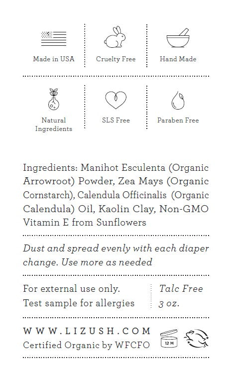 Organic Baby Powder - Talc Free, Hypoallergenic & Gentle for Sensitive Skin | Perfect for Diaper Changes, Post-Bath Care & Daily Comfort