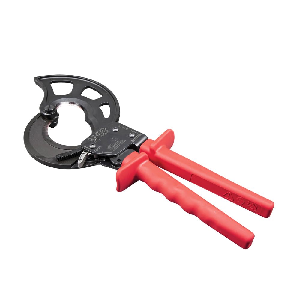 Klein Tools 63750 Ratcheting Cable Cutter - Professional 1000 MCM Wire Cutting Tool for Electricians | Perfect for Cable Preparation & Electrical Installations