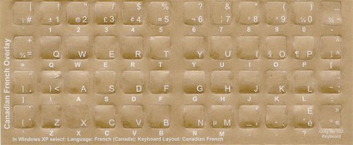 Aramedia Canadian-French White Keyboard Stickers for QWERTY Layout - Durable Vinyl Labels for Laptop & Desktop Keyboards - Perfect for Bilingual Typing & Office Use
